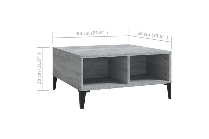 Soffbord grå sonoma 60x60x30 cm spånskiva - Grå - Bord - Soffbord