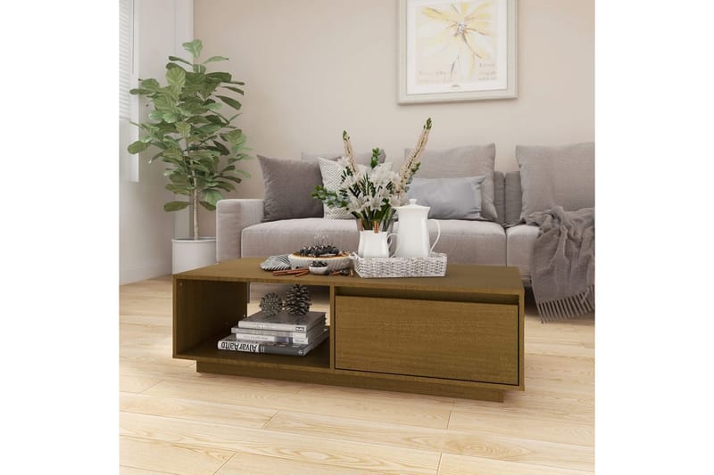 Soffbord honungbrun 110x50x33,5 cm massiv furu - Brun - Möbler - Bord