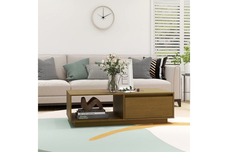 Soffbord honungbrun 110x50x33,5 cm massiv furu - Brun - Möbler - Bord
