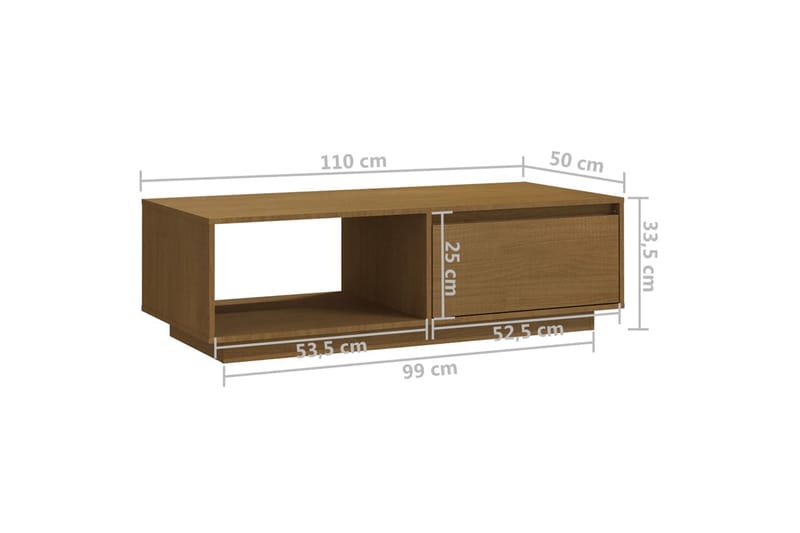 Soffbord honungbrun 110x50x33,5 cm massiv furu - Brun - Möbler - Bord