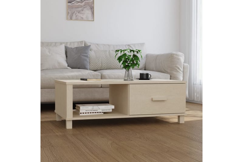 Soffbord honungsbrun 100x55x35 cm massiv furu - Brun - Möbler - Bord