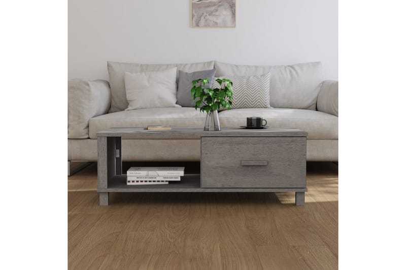 Soffbord ljusgrå 100x55x35 cm massiv furu - Grå - Möbler - Bord