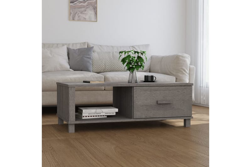 Soffbord ljusgrå 100x55x35 cm massiv furu - Grå - Möbler - Bord