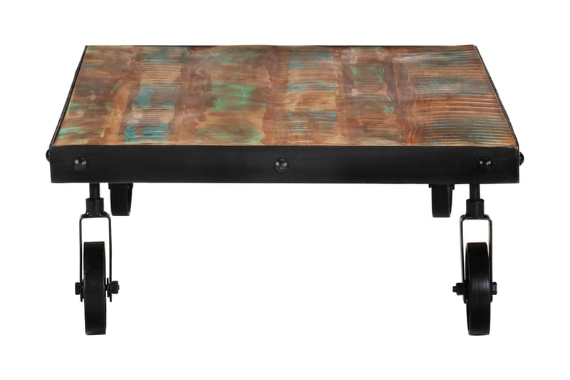 Soffbord med hjul 100x60x26 massivt återvunnet trä - Brun - Möbler - Bord