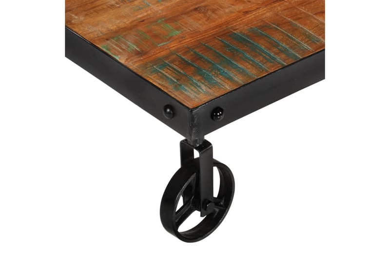 Soffbord med hjul 100x60x26 massivt återvunnet trä - Brun - Möbler - Bord