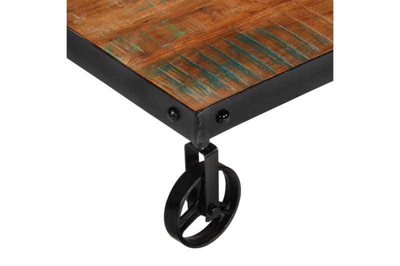 Soffbord med hjul 100x60x26 massivt återvunnet trä - Brun - Soffbord - Bord