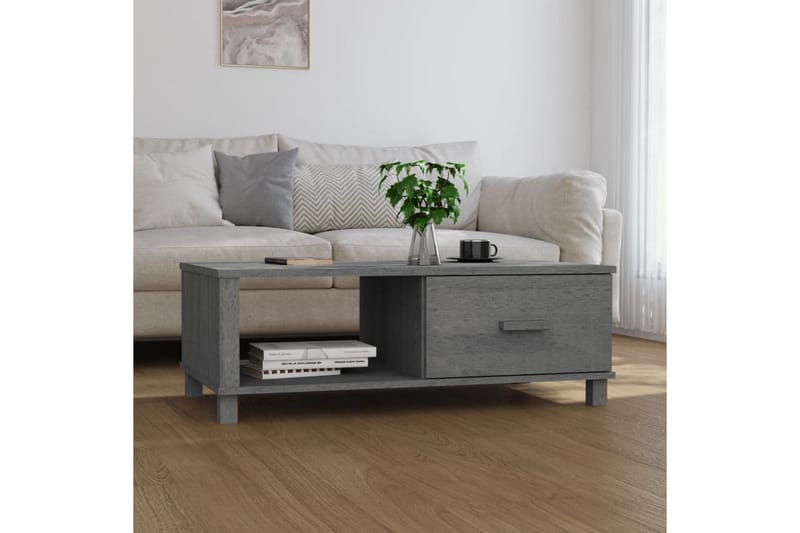 Soffbord mörkgrå 100x55x35 cm massiv furu - Grå - Möbler - Bord