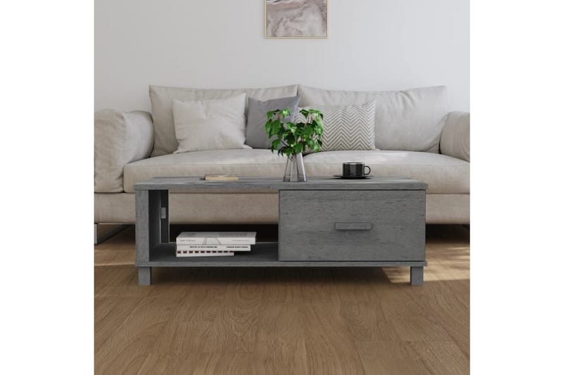 Soffbord mörkgrå 100x55x35 cm massiv furu - Grå - Möbler - Bord