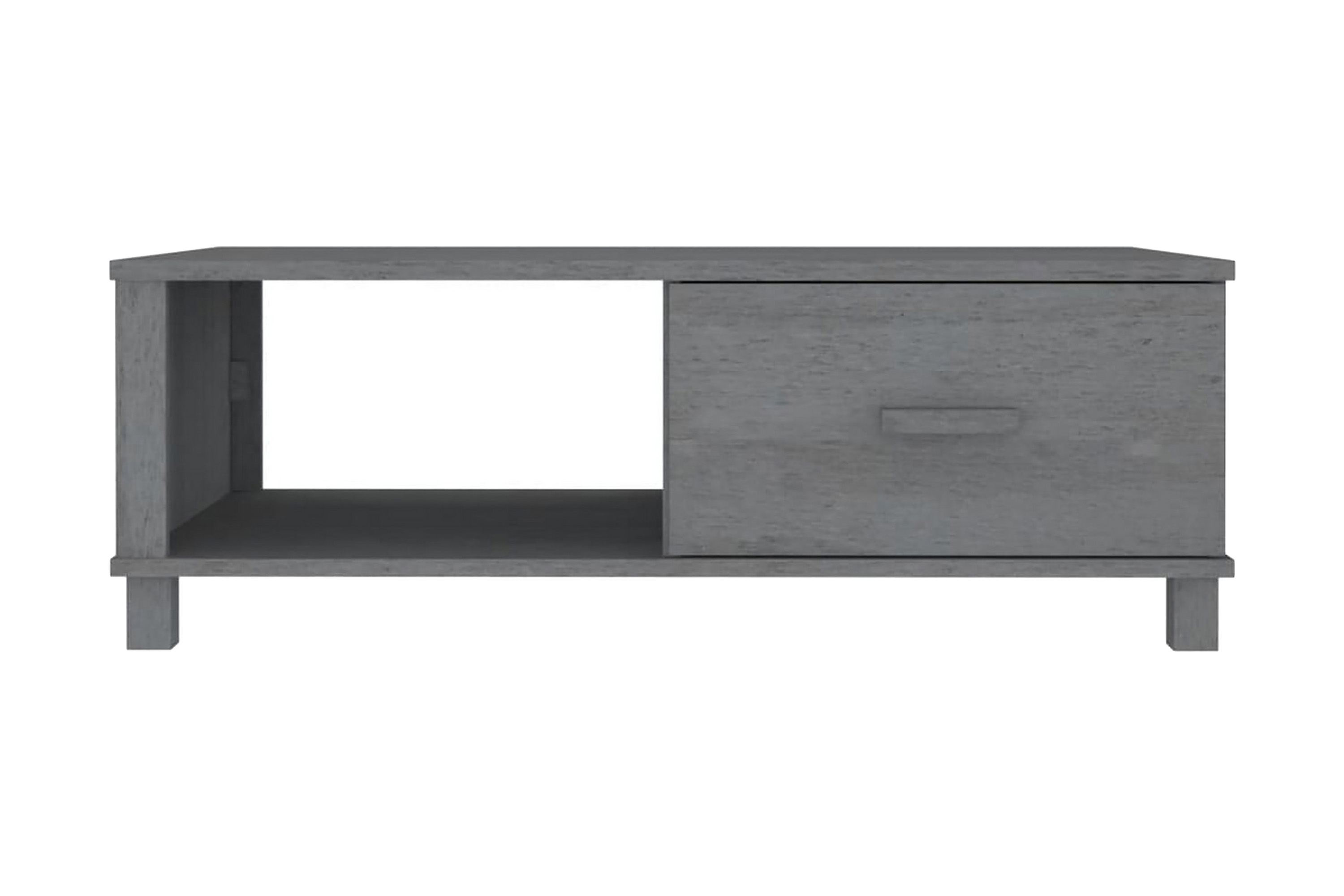 Soffbord mörkgrå 100x55x35 cm massiv furu – Grå
