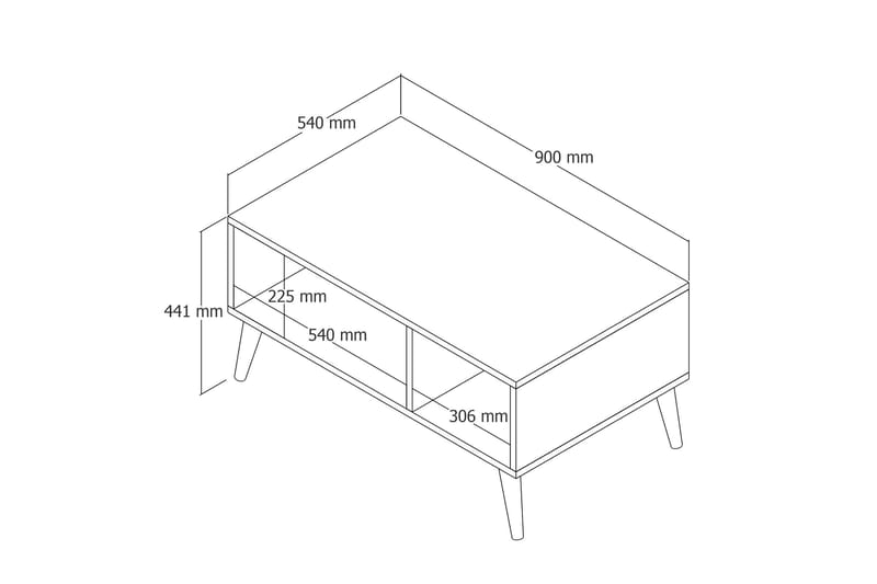 Soffbord NO_BRAND Elrasmo Soffbord 90x54x90 cm Brun - Möbler - Bord