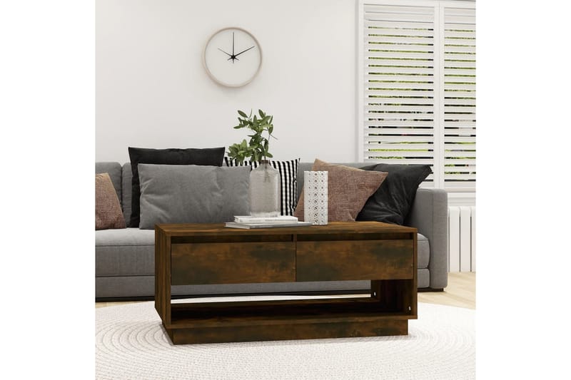 Soffbord rökfärgad ek 102,5x55x44 cm spånskiva - Brun - Möbler - Bord
