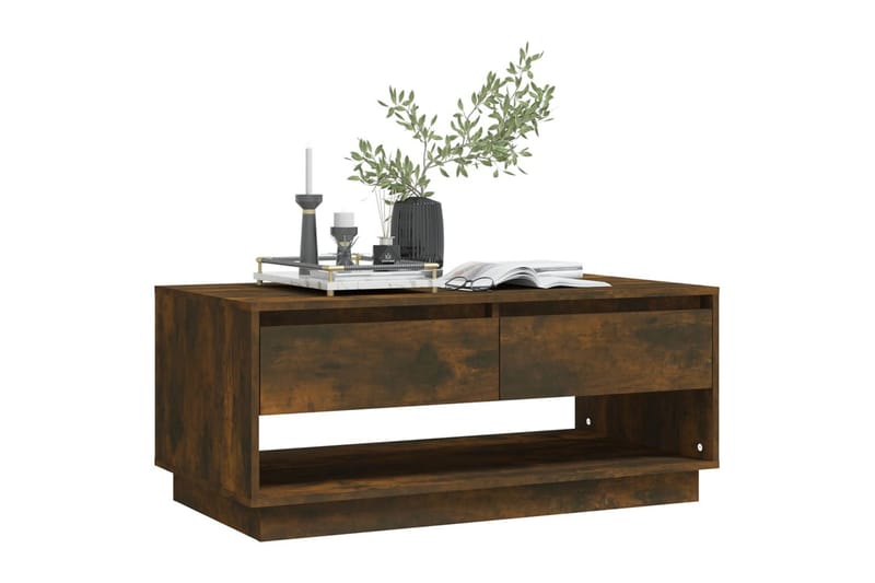 Soffbord rökfärgad ek 102,5x55x44 cm spånskiva - Brun - Möbler - Bord