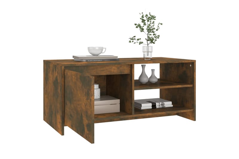 Soffbord rökfärgad ek 102x50x45 cm konstruerat trä - Brun - Möbler - Bord