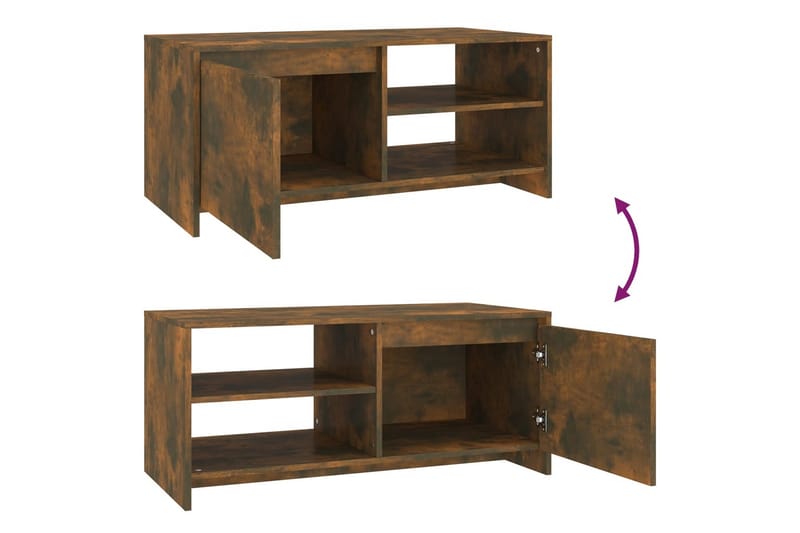 Soffbord rökfärgad ek 102x50x45 cm konstruerat trä - Brun - Möbler - Bord