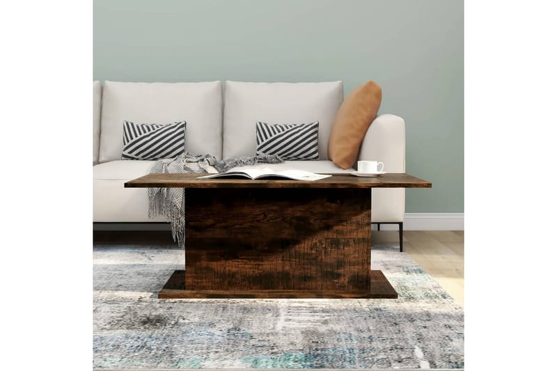 Soffbord rökfärgad ek 102x55,5x40 cm spånskiva - Brun - Möbler - Bord