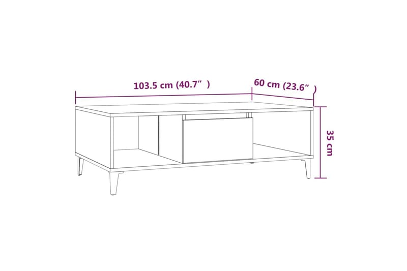 Soffbord rökfärgad ek 103,5x60x35 cm spånskiva - Brun - Möbler - Bord