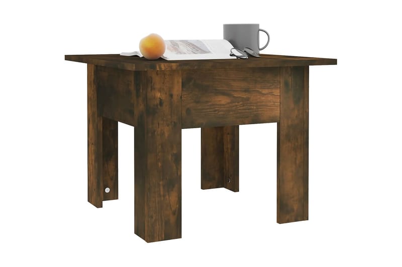 Soffbord rökfärgad ek 55x55x42 cm spånskiva - Brun - Möbler - Bord