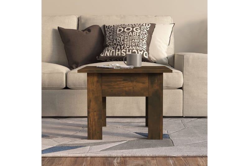 Soffbord rökfärgad ek 55x55x42 cm spånskiva - Brun - Möbler - Bord