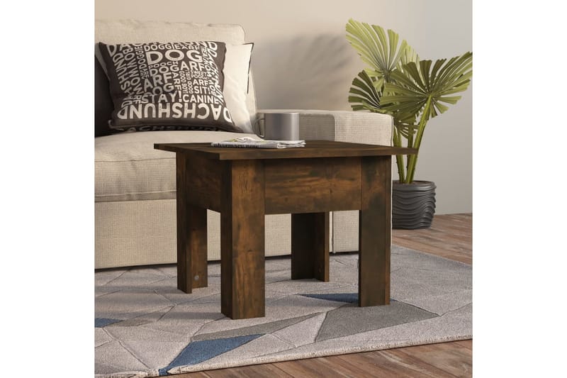 Soffbord rökfärgad ek 55x55x42 cm spånskiva - Brun - Möbler - Bord