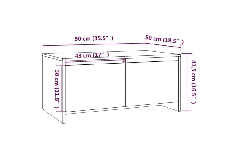 Soffbord rökig ek 90x50x41,5 cm spånskiva - Brun - Soffbord - Bord