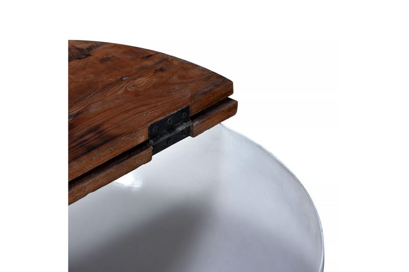 Soffbord set 2 st massivt återvunnet trä vit skålformad - Vit - Bord - Satsbord