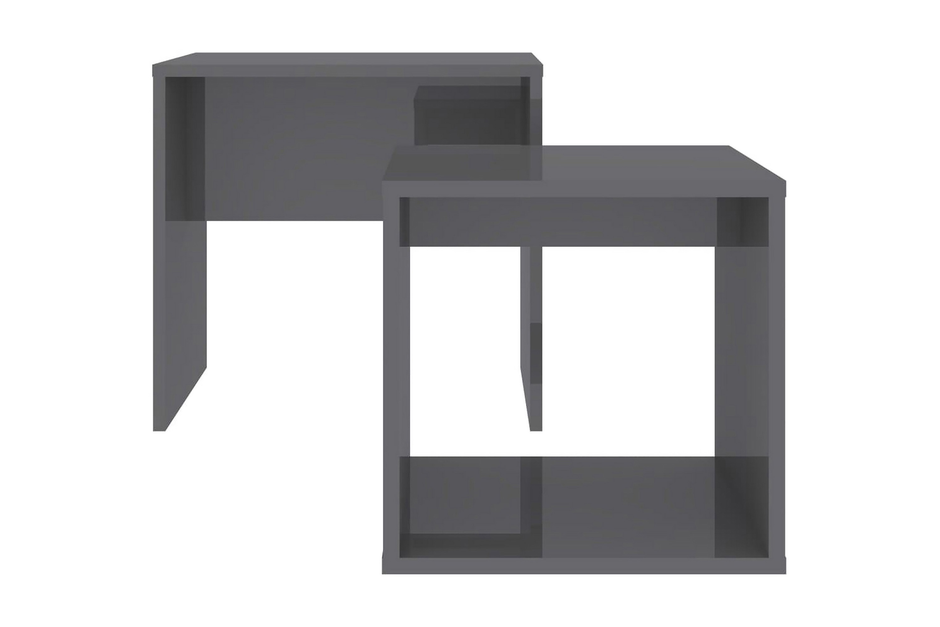 Soffbord set grå högglans 48x30x45 cm spånskiva – Grå
