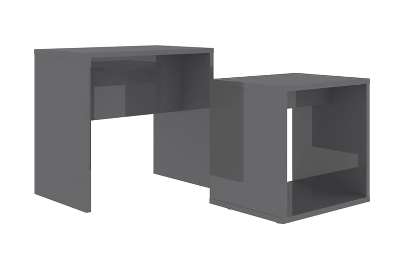 Soffbord set grå högglans 48x30x45 cm spånskiva - Grå - Bord - Satsbord