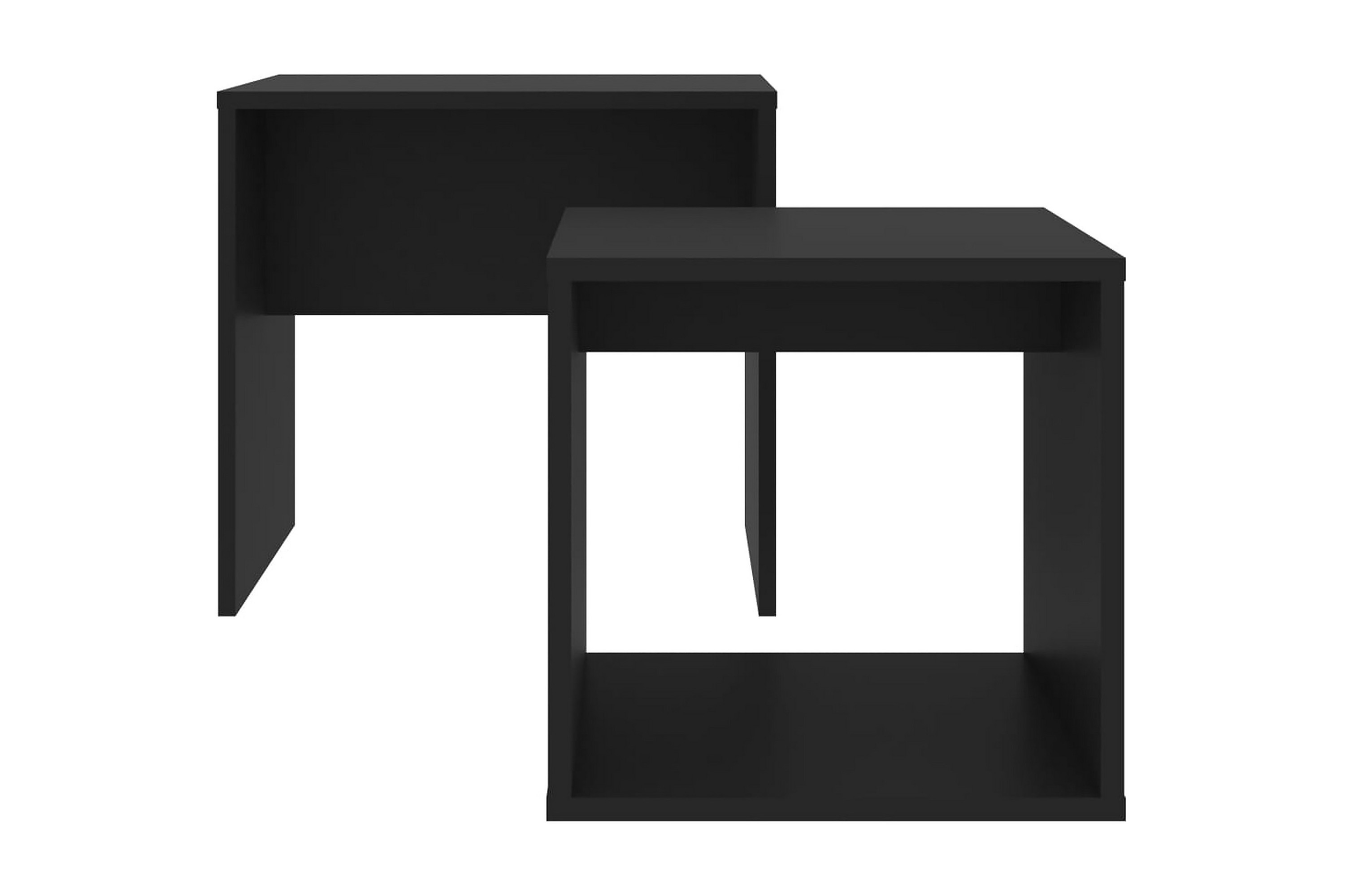 Soffbord set svart 48x30x45 cm spånskiva – Svart