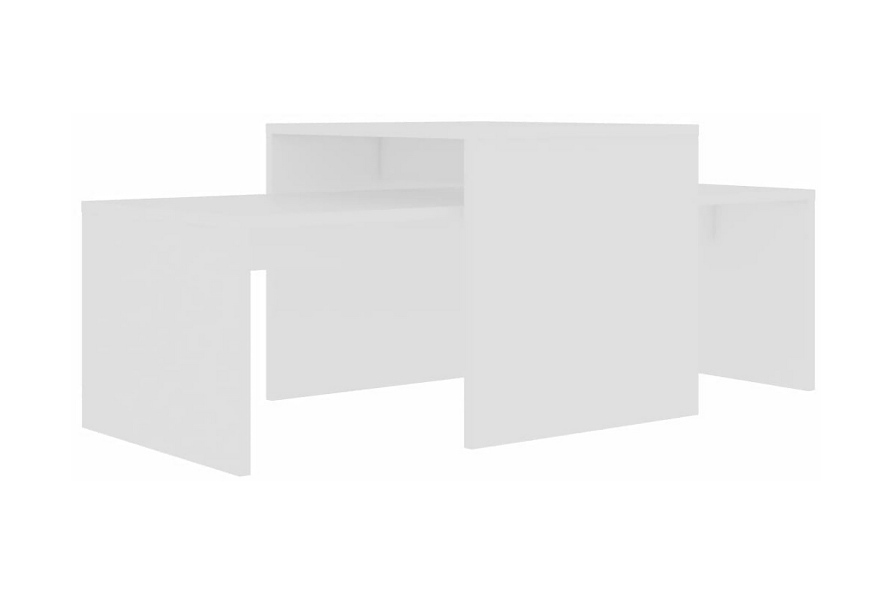Soffbord set vit 100x48x40 cm spånskiva – Vit