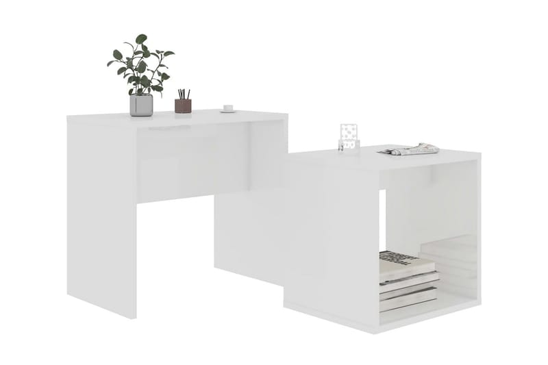 Soffbord set vit högglans 48x30x45 cm spånskiva - Vit - Bord - Satsbord