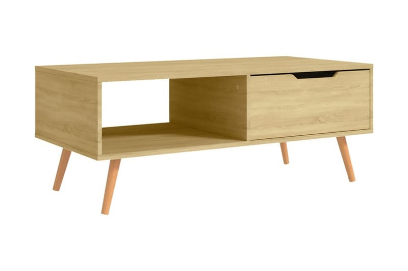 Soffbord sonoma-ek 100x49,5x43 cm spånskiva - Brun - Soffbord - Bord