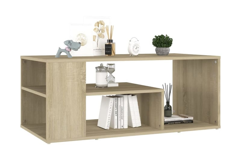 Soffbord sonoma-ek 100x50x40 cm spånskiva - Brun - Möbler - Bord