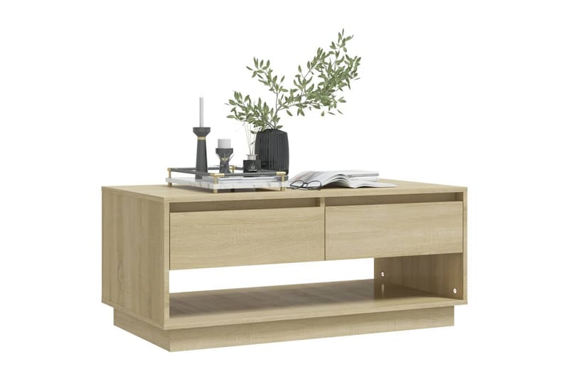 Soffbord sonoma-ek 102,5x55x44 cm spånskiva - Brun - Möbler - Bord
