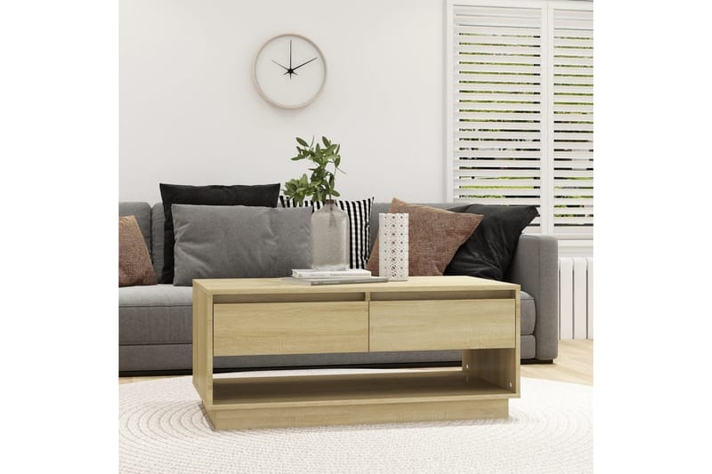 Soffbord sonoma-ek 102,5x55x44 cm spånskiva - Brun - Möbler - Bord