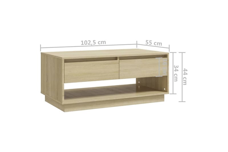 Soffbord sonoma-ek 102,5x55x44 cm spånskiva - Brun - Möbler - Bord