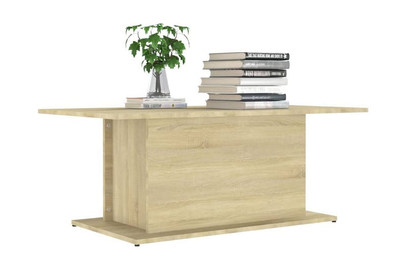 Soffbord sonoma-ek 102x55,5x40 cm spånskiva - Beige - Möbler - Bord