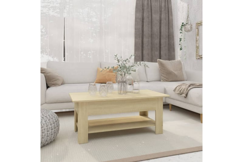 Soffbord sonoma-ek 102x55x42 cm spånskiva - Brun - Soffbord - Bord