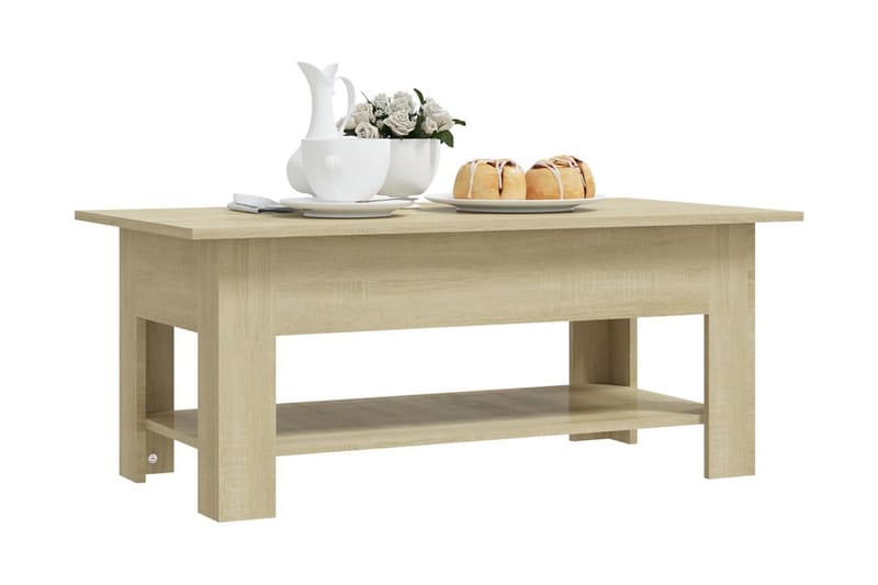 Soffbord sonoma-ek 102x55x42 cm spånskiva - Brun - Soffbord - Bord