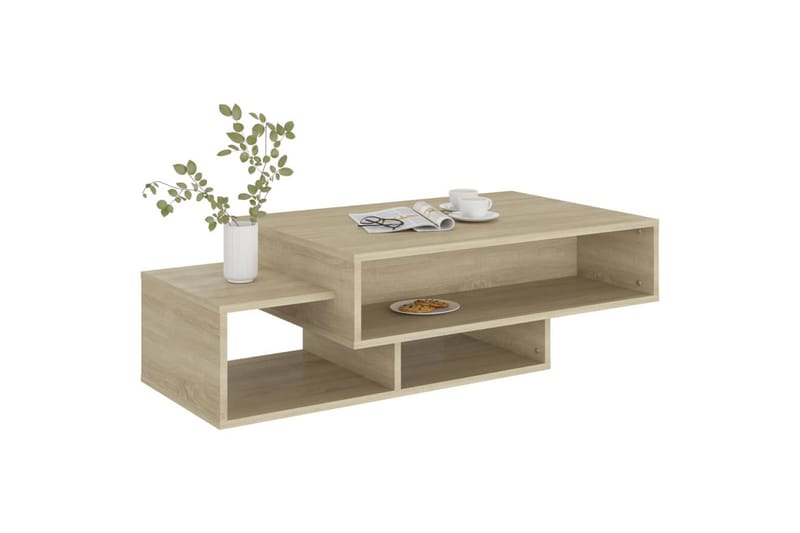 Soffbord sonoma-ek 105x55x32 cm spånskiva - Brun - Möbler - Bord