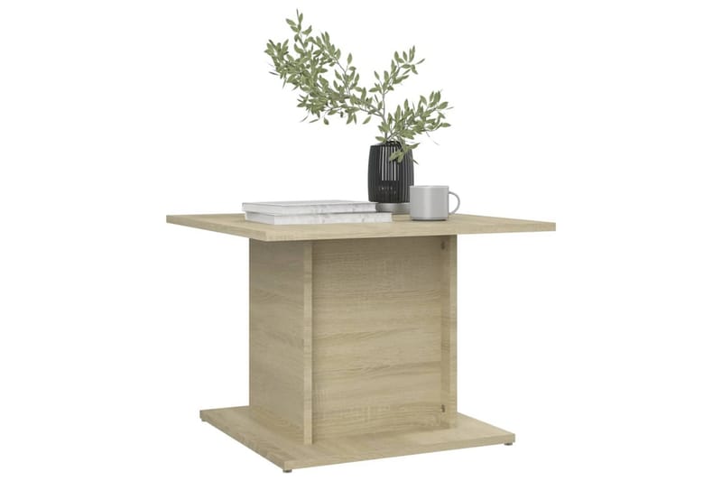 Soffbord sonoma-ek 55,5x55,5x40 cm spånskiva - Beige - Möbler - Bord