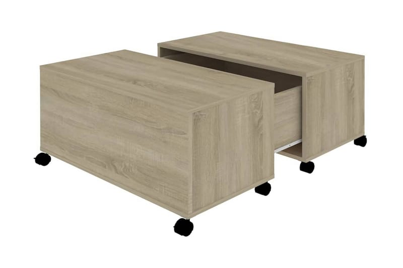 Soffbord sonoma-ek 75x75x38 cm spånskiva - Brun - Möbler - Bord