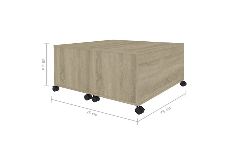 Soffbord sonoma-ek 75x75x38 cm spånskiva - Brun - Möbler - Bord