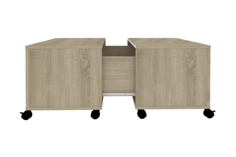 Soffbord sonoma-ek 75x75x38 cm spånskiva - Brun - Möbler - Bord