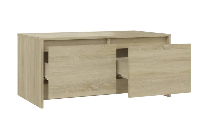 Soffbord sonoma-ek 90x50x41,5 cm spånskiva - Beige - Möbler - Bord