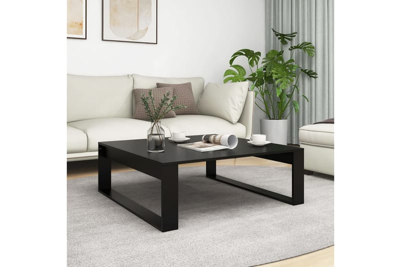 Soffbord svart 100x100x35 cm spånskiva - Svart - Möbler - Bord