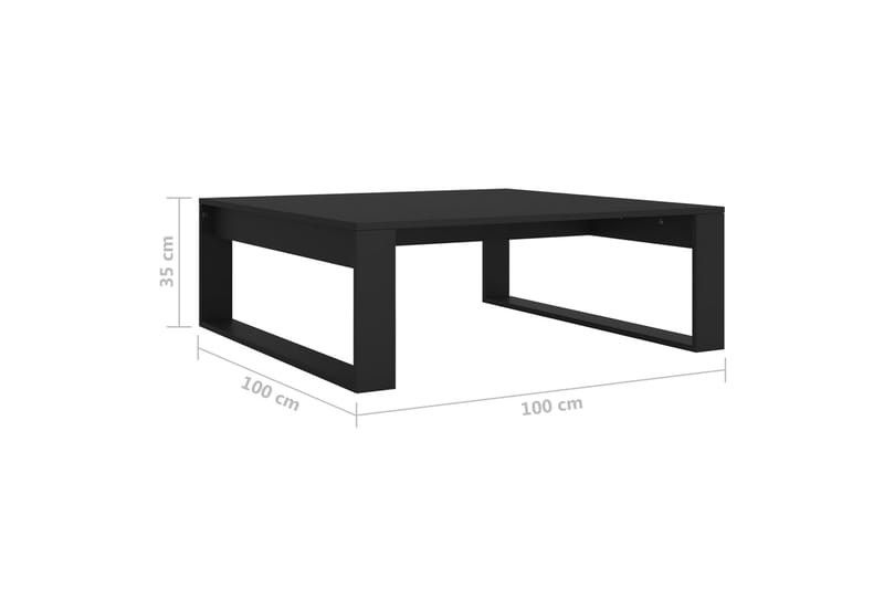 Soffbord svart 100x100x35 cm spånskiva - Svart - Möbler - Bord