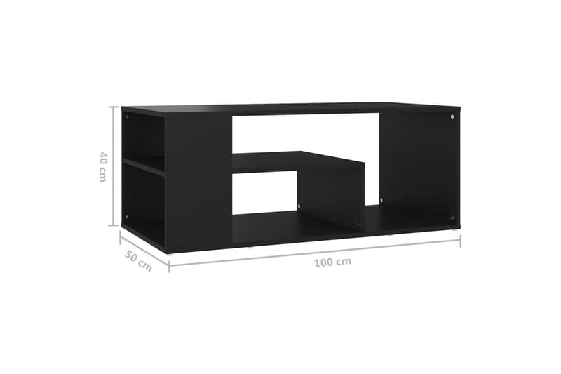 Soffbord svart 100x50x40 cm spånskiva - Svart - Möbler - Bord