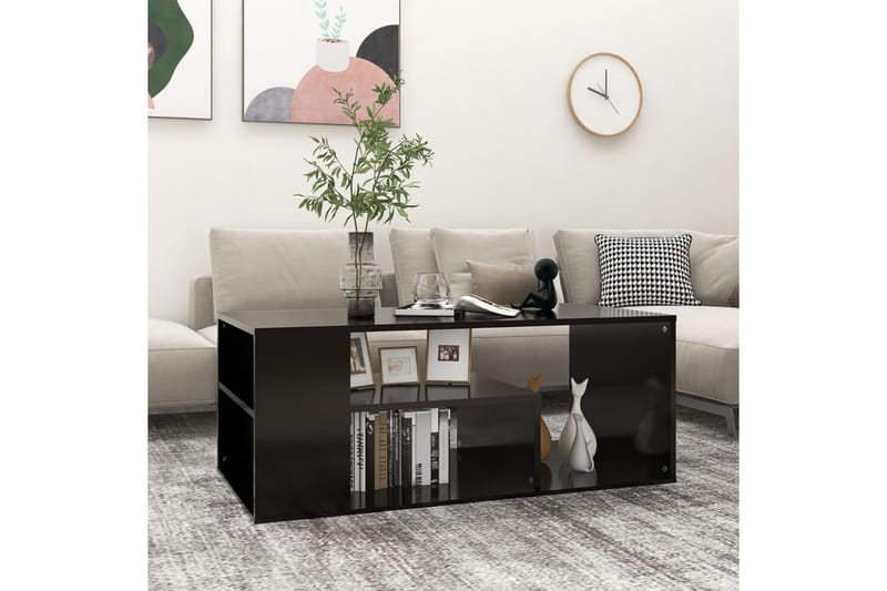 Soffbord svart 100x50x40 cm spånskiva - Svart - Möbler - Bord
