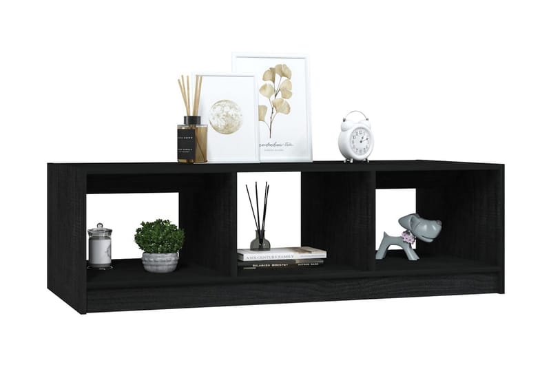 Soffbord svart 110x50x34 cm massiv furu - Svart - Soffbord - Bord