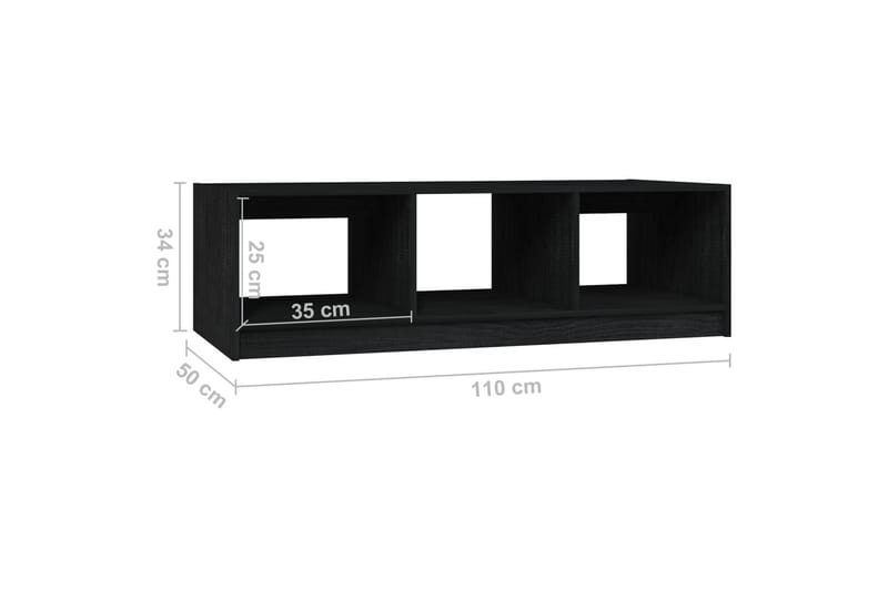 Soffbord svart 110x50x34 cm massiv furu - Svart - Soffbord - Bord
